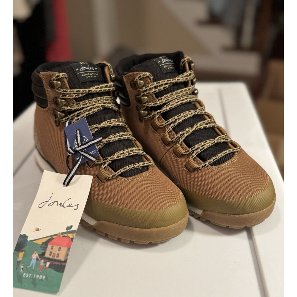 Joules Kids Booties Sz US 5 Dark Tan Chedworth Waterproof Hiking Shoes